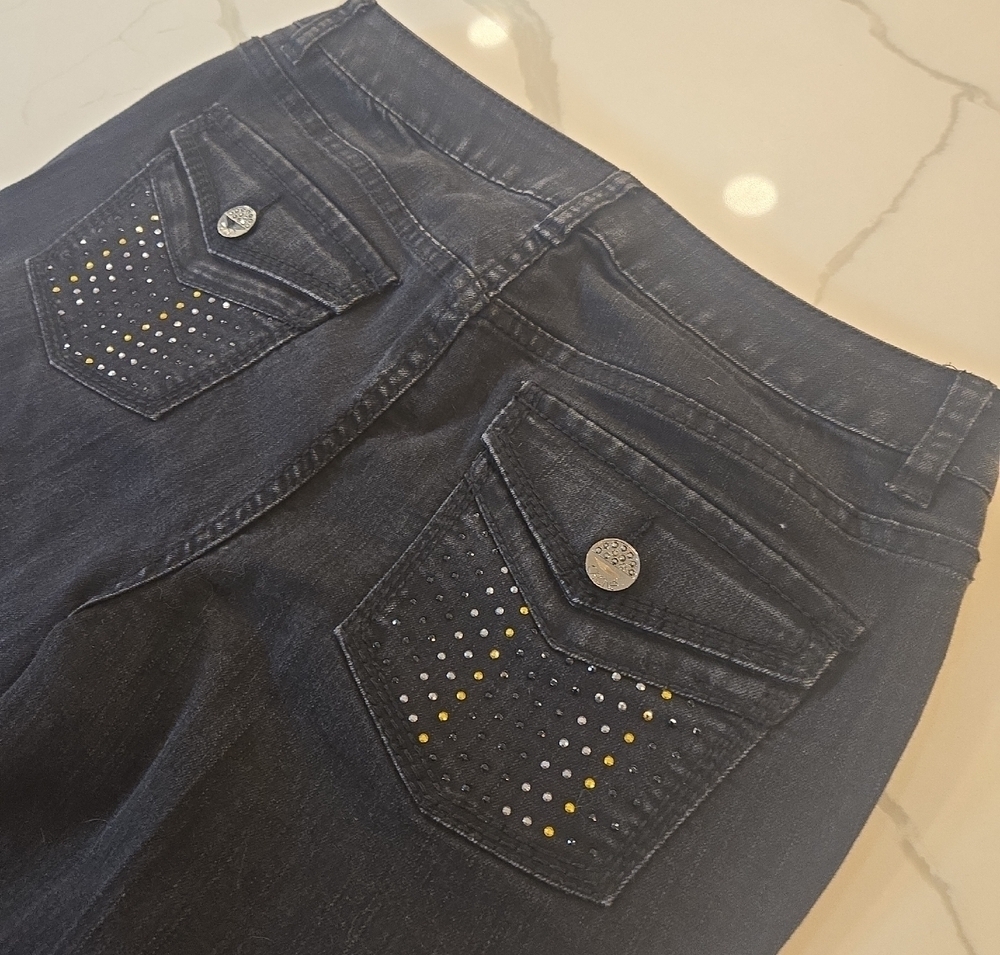 VTG Y2K Cache Studded Embellished Black Jeans Womens Size 10